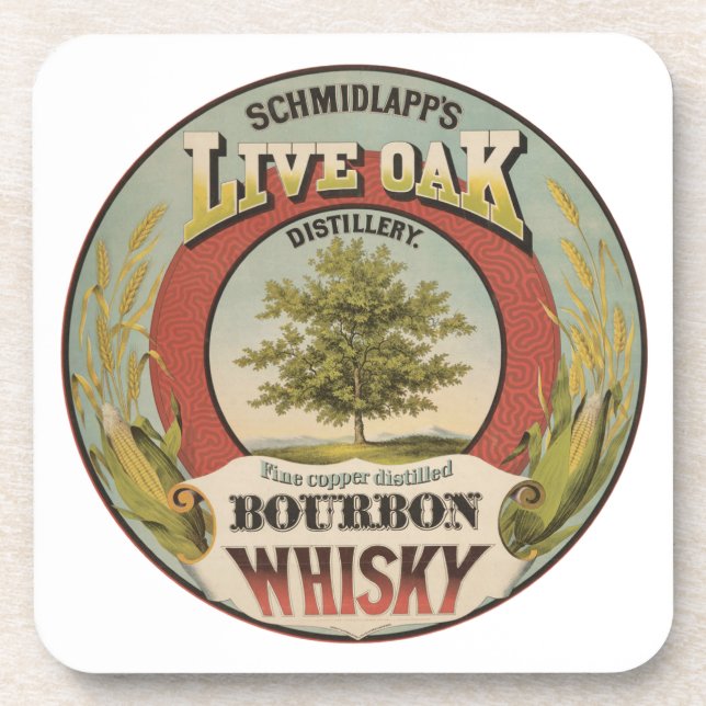 Dessous-de-verre Cuivre fin Distillé Bourbon Whisky. (Devant)