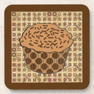 Dessous-de-verre Cupcake caramel givré avec arroses