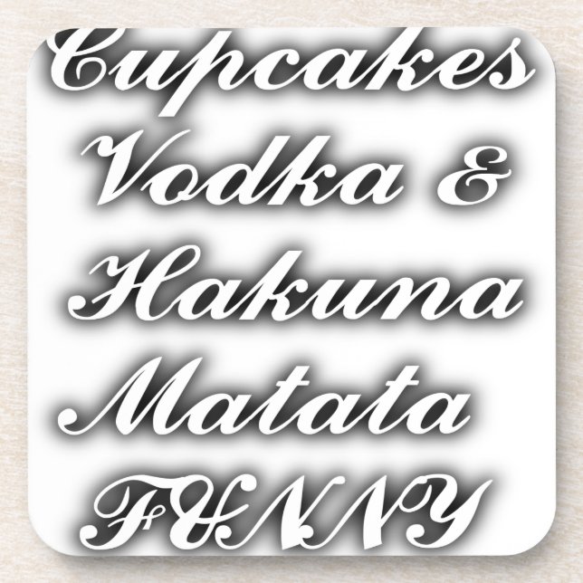 Dessous-de-verre Cupcakes Vodka Hakuna Matata FUNNY (Devant)
