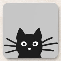 Curieux petit chat noir kitty| L'art animal amusan