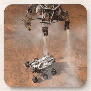 Dessous-de-verre Curiosity Arrivant Sur La Surface Martienne.