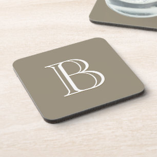 Dessous-de-verre Custom Monogrammed Letter Initial Brown Mocha