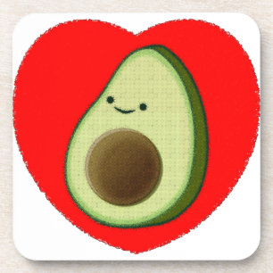 Dessous-de-verre Cute Avocado Dans Le Coeur Rouge