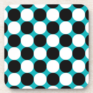Dessous-de-verre Cute blue black and white dots vector pattern