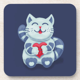 Dessous-de-verre Cute chat Blue Valentine Enfants