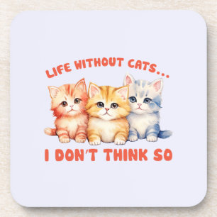 Dessous-de-verre Cute Chatons Colorés - Vie Sans Chats?