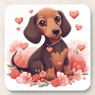 Dessous-de-verre Cute Dachshund Puppy Love