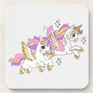 Dessous-de-verre Cute flying unicorns 
