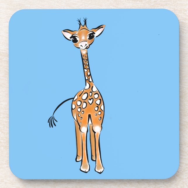 Dessous-de-verre Cute Giraffe drawing, safari animals (Devant)