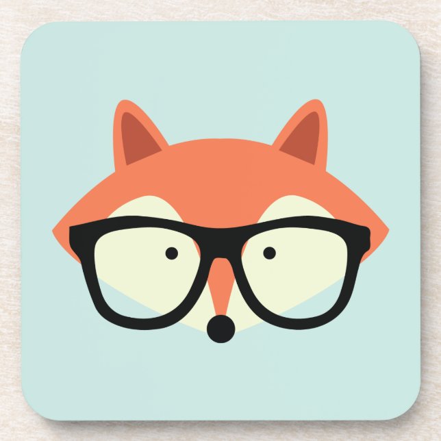 Dessous-de-verre Cute Hipster Red Fox (Devant)