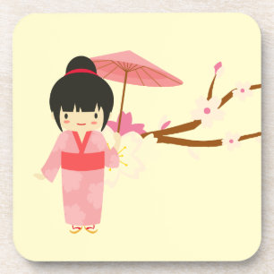 Dessous-de-verre Cute japonaise rose cerise Blossom Geisha