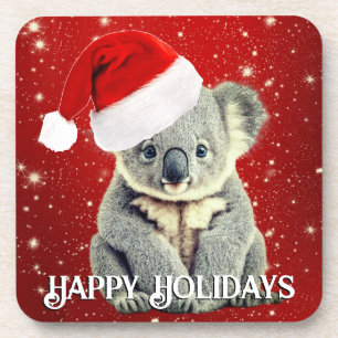 Dessous-de-verre Cute Koala à Santa Hat