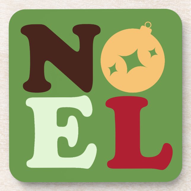 Dessous-de-verre Cute Modern Noel Bright Retro Typography Christmas (Devant)