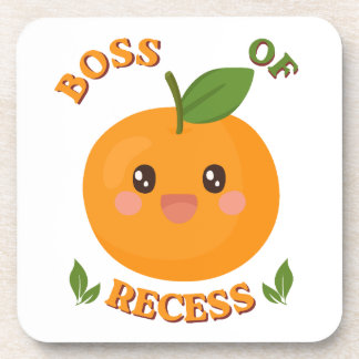 Dessous-de-verre Cute Orange "Boss of Recess" Drink Coaster