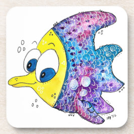 Dessous-de-verre Cute poisson blanc coloré