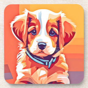 Dessous-de-verre Cute Puppy Pop Art