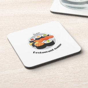 Dessous-de-verre Cute Sushi Japon nourriture minimale Nom personnal