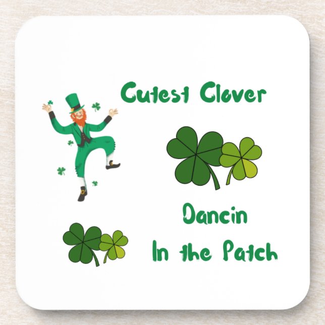 Dessous-de-verre Cutest Clover, Dancin dans le Patch sur un (Devant)