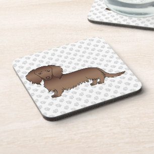 Dessous-de-verre Dachshund à longs poils au chocolat Chien de dessi