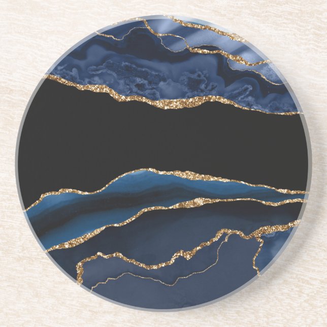 Dessous de verre d'Agate Blue Gold (Devant)