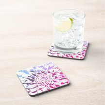 Dahlia flower coaster set