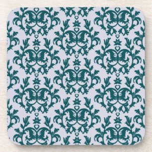 Dessous-de-verre Damask turquoise "Kangaroo Paws" ensemble de 6 des