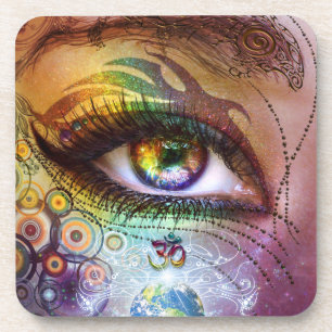 Dessous de verre d'amour et de lumière d'oeil