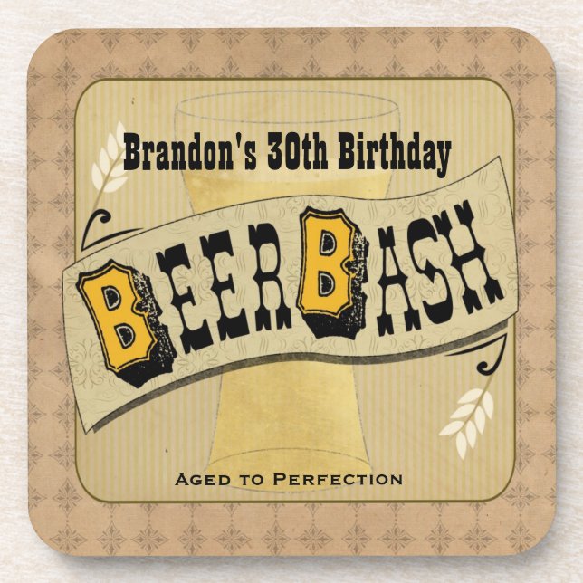 Dessous de verre d'anniversaire de coup de bière (Devant)