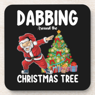 Dessous-de-verre Danse autour du sapin de Noël Santa Fêtes