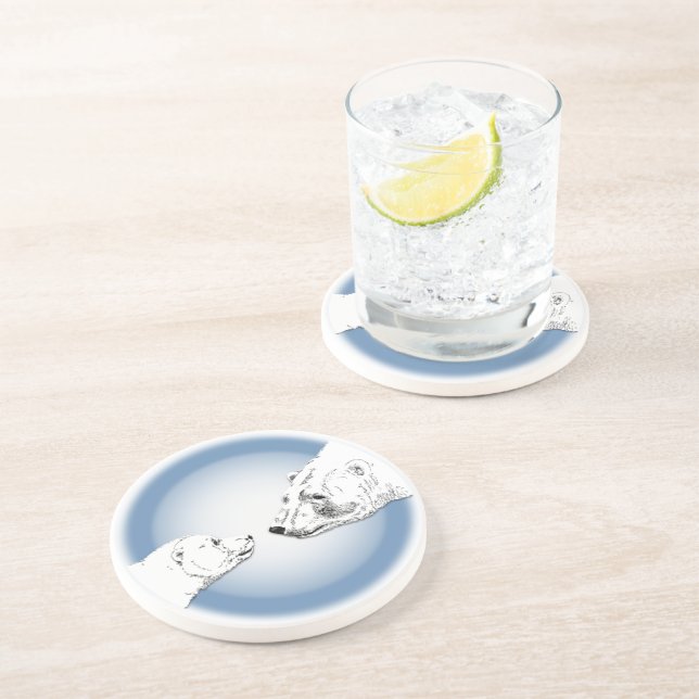 Dessous de verre d'art Ours Polaire Dessous de ver (Côté)