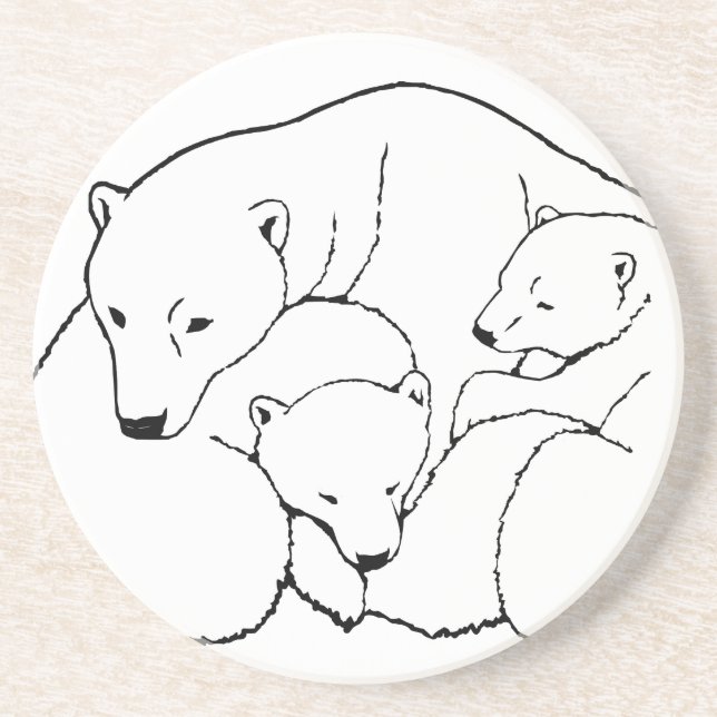 Dessous de verre d'art Ours Polaire Dessous de ver (Devant)