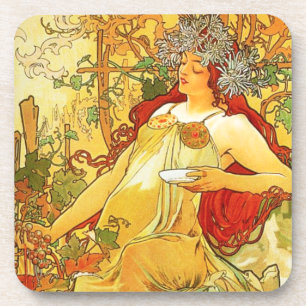 Dessous de verre d'automne d'Alphonse Mucha