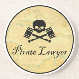 Dessous de verre d'avocat de pirate