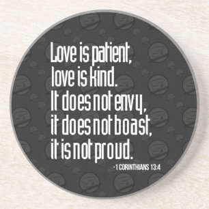 Dessous de verre de 1 de Corinthiens grès de 13:4