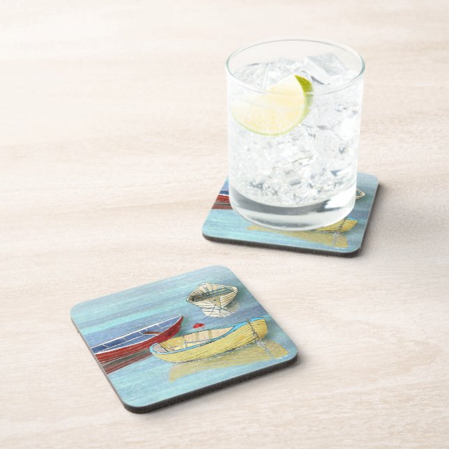 Dessous de verre de bateaux de matin d'été au (Côté Droit)