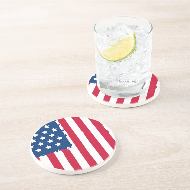 Dessous de verre de boisson en pierre patriotique (Côté)