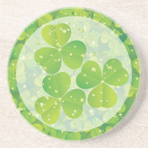 Dessous de verre de boisson shamrock au charme ver