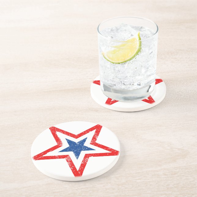 Dessous de verre de boisson Star Patriotique (Côté)
