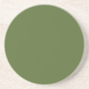 Dessous de verre de boissons en grès - Vert olive