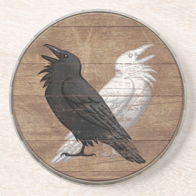 Dessous de verre de bouclier de Viking - Ravens (Devant)