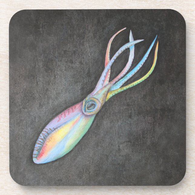 Dessous de verre de calmar arc-en-ciel (Devant)