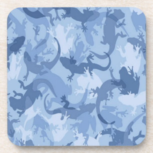 Dessous de verre de camouflage en reptile bleu