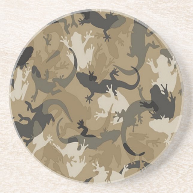 Dessous de verre de camouflage en reptile Brown (Devant)