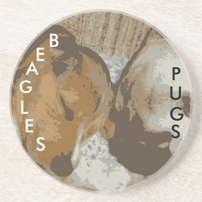 Dessous de verre de carlin et de beagle (Devant)