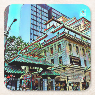 Dessous de verre de carré de porte de SF Chinatow