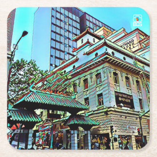 Dessous de verre de carré de porte de SF Chinatown