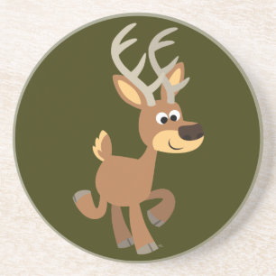 Dessous de verre de cerfs en caricature mignon