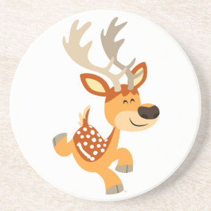 Dessous de verre de cerfs en jachère en caricature