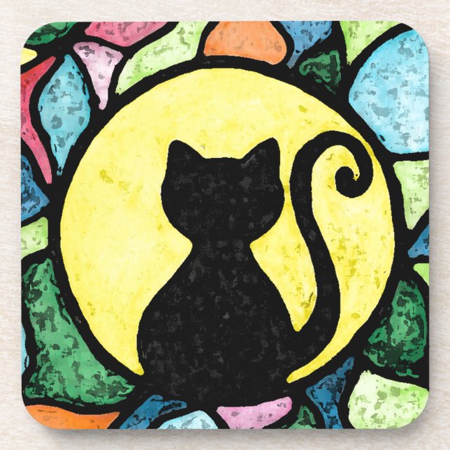 Dessous de verre de chat en verre souillé (Devant)