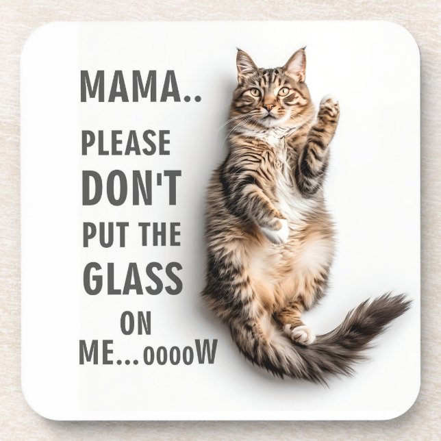 Dessous de verre de chats amusants - Dessous de ve (Devant)